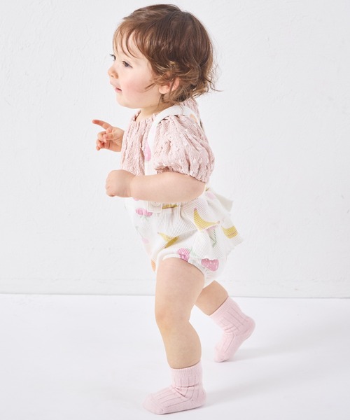 pairmanon（ペアマノン）の「【リンクコーデ】【さらっとワッフル】【ベビー】バックフリル サスペンダー付きブルマ（その他ベビーウェア・キッズ・ベージュ系その他/グリーン系その他/モカ/ブラック系その他・80/70）」の5枚目の写真