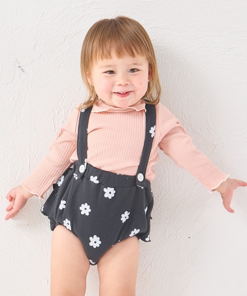 pairmanon（ペアマノン）の「【リンクコーデ】【さらっとワッフル】【ベビー】バックフリル サスペンダー付きブルマ（その他ベビーウェア・キッズ・ベージュ系その他/グリーン系その他/モカ/ブラック系その他・80/70）」の10枚目の写真