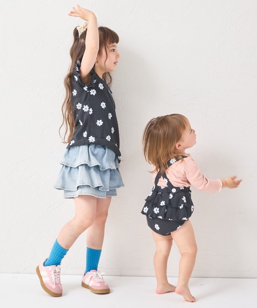 pairmanon（ペアマノン）の「【リンクコーデ】【さらっとワッフル】【ベビー】バックフリル サスペンダー付きブルマ（その他ベビーウェア・キッズ・ベージュ系その他/グリーン系その他/モカ/ブラック系その他・80/70）」の12枚目の写真