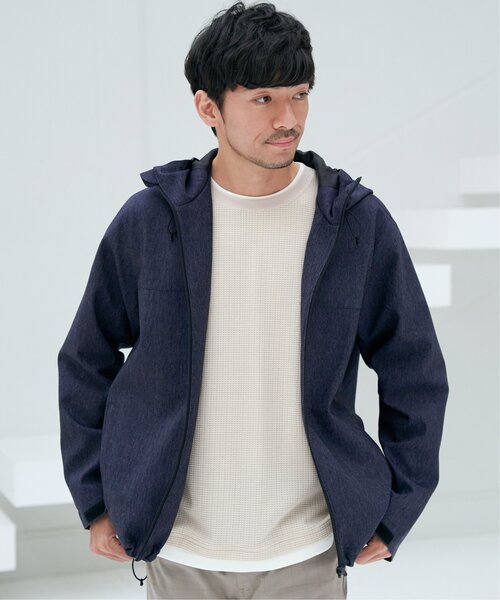 ikka(イッカ)の「撥水メランジマウンテンパーカー(マウンテンパーカー・メンズ・ネイビー/ライム/ブラック・M/L/XL/S)」の4枚目の写真