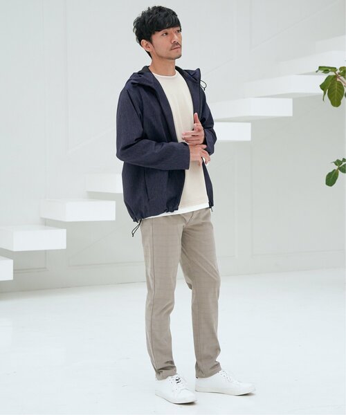 ikka(イッカ)の「撥水メランジマウンテンパーカー(マウンテンパーカー・メンズ・ネイビー/ライム/ブラック・M/L/XL/S)」の7枚目の写真