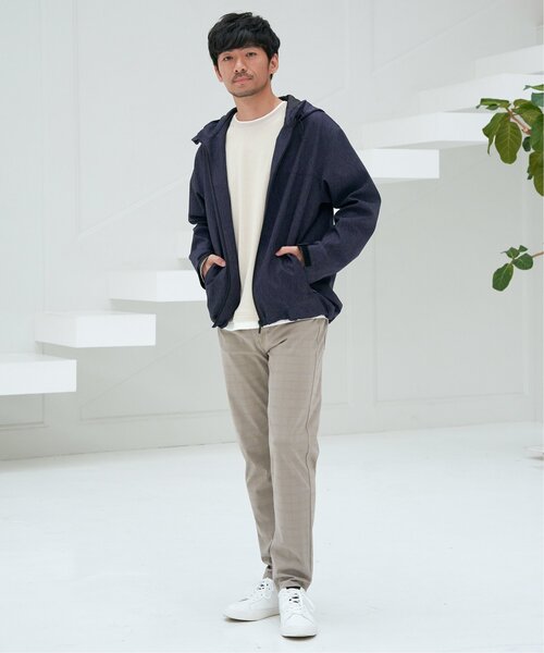 ikka(イッカ)の「撥水メランジマウンテンパーカー(マウンテンパーカー・メンズ・ネイビー/ライム/ブラック・M/L/XL/S)」の8枚目の写真