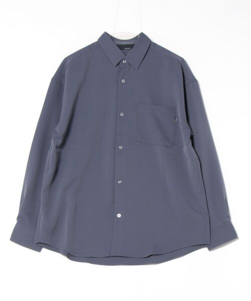 m.f.editorial（エムエフエディトリアル）の「シャツ メンズ 長袖 ストレッチ レギュラーカラー ゆったり オーバーサイズ （シャツ/ブラウス・メンズ・ライトグリーン/ブラック/ブルー/ホワイト・LARGE/MEDIUM）」の6枚目の写真