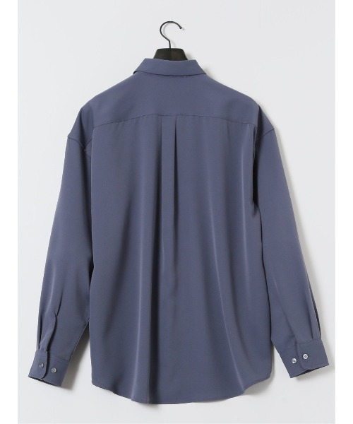 m.f.editorial（エムエフエディトリアル）の「シャツ メンズ 長袖 ストレッチ レギュラーカラー ゆったり オーバーサイズ （シャツ/ブラウス・メンズ・ライトグリーン/ブラック/ブルー/ホワイト・LARGE/MEDIUM）」の8枚目の写真
