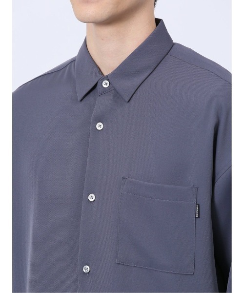 m.f.editorial（エムエフエディトリアル）の「シャツ メンズ 長袖 ストレッチ レギュラーカラー ゆったり オーバーサイズ （シャツ/ブラウス・メンズ・ライトグリーン/ブラック/ブルー/ホワイト・LARGE/MEDIUM）」の13枚目の写真