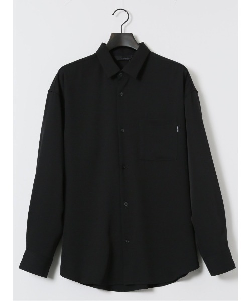 m.f.editorial（エムエフエディトリアル）の「シャツ メンズ 長袖 ストレッチ レギュラーカラー ゆったり オーバーサイズ （シャツ/ブラウス・メンズ・ライトグリーン/ブラック/ブルー/ホワイト・LARGE/MEDIUM）」の20枚目の写真