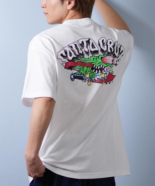 SANTA CRUZ（サンタクルーズ）の「【ムラサキスポーツ限定】SANTACRUZ/サンタクルーズ 半袖Tシャツ バックプリント 502252404（Tシャツ/カットソー・メンズ・ホワイト/オレンジ/ブラック・L/M/XL）」の2枚目の写真