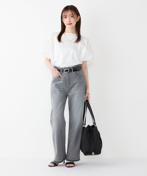 SHIPS Colors（シップス カラーズ）の「SHIPS Colors:ルーズ ストレート デニム◇（デニムパンツ・レディース・グレー/ライトブルー・X-SMALL/SMALL/MEDIUM）」の3枚目の写真