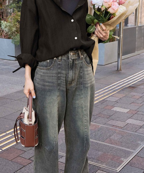 未使用【styling/】23SS ワイドコクーンデニム セール】ワイドコクーンデニムパンツ（デニムパンツ）｜CHAN ME