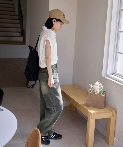 CHAN ME(チャンミ)の「ワイドコクーンデニムパンツ(デニムパンツ・レディース・インディゴブルー/ブルー系その他/ライトブルー・MEDIUM/LARGE/X-LARGE)」の7枚目の写真