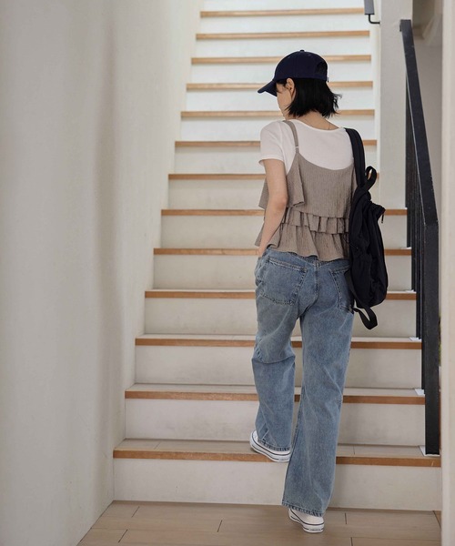 CHAN ME(チャンミ)の「ワイドコクーンデニムパンツ(デニムパンツ・レディース・インディゴブルー/ブルー系その他/ライトブルー・MEDIUM/LARGE/X-LARGE)」の9枚目の写真