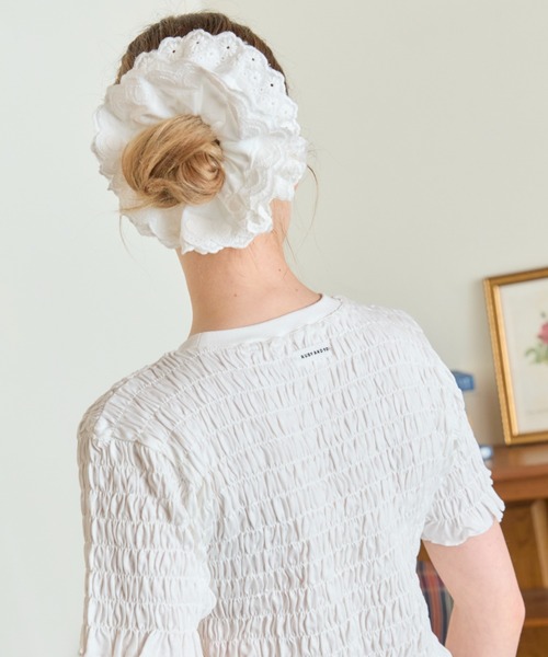 RUBY AND YOU（ルビーアンドユー）の「［select］Wレースシュシュ（シュシュ・レディース・ホワイト・FREE）」の3枚目の写真