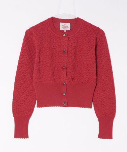 Vivienne Westwood（ヴィヴィアンウエストウッド）の「ﾊｰﾄﾊﾟﾀｰﾝﾆｯﾄｸﾙｰﾈｯｸｶｰﾃﾞｨｶﾞﾝ（カーディガン/ボレロ・レディース・オフホワイト/ブラック/レッド・FREE）」の3枚目の写真