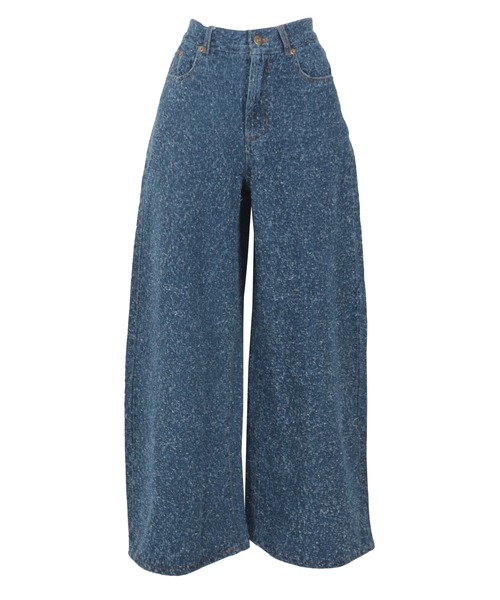 KOBE LETTUCE（コウベレタス）の「ツイードデニムワイドパンツ（デニムパンツ・レディース・ブルー/ライトブルー・PM/M）」の3枚目の写真