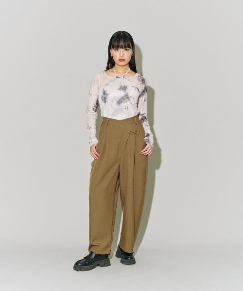 terrace(テラス)の「プリントチュールトップ(Tシャツ/カットソー・レディース・ブラック系その他/ホワイト系その他2/ホワイト系その他・MEDIUM)」の4枚目の写真