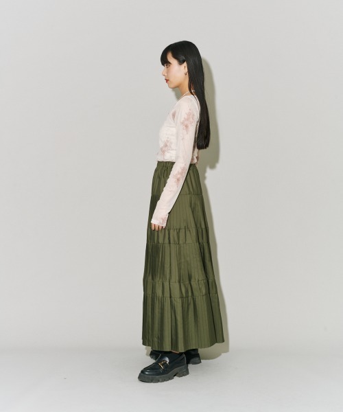 terrace(テラス)の「プリントチュールトップ(Tシャツ/カットソー・レディース・ブラック系その他/ホワイト系その他2/ホワイト系その他・MEDIUM)」の10枚目の写真