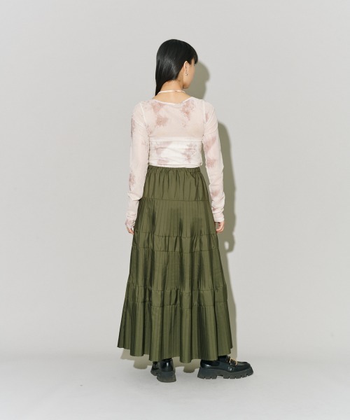 terrace(テラス)の「プリントチュールトップ(Tシャツ/カットソー・レディース・ブラック系その他/ホワイト系その他2/ホワイト系その他・MEDIUM)」の11枚目の写真