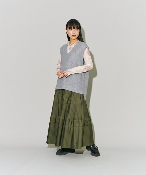 terrace(テラス)の「プリントチュールトップ(Tシャツ/カットソー・レディース・ブラック系その他/ホワイト系その他2/ホワイト系その他・MEDIUM)」の13枚目の写真