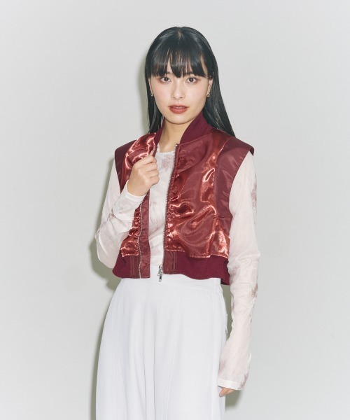 terrace(テラス)の「プリントチュールトップ(Tシャツ/カットソー・レディース・ブラック系その他/ホワイト系その他2/ホワイト系その他・MEDIUM)」の14枚目の写真