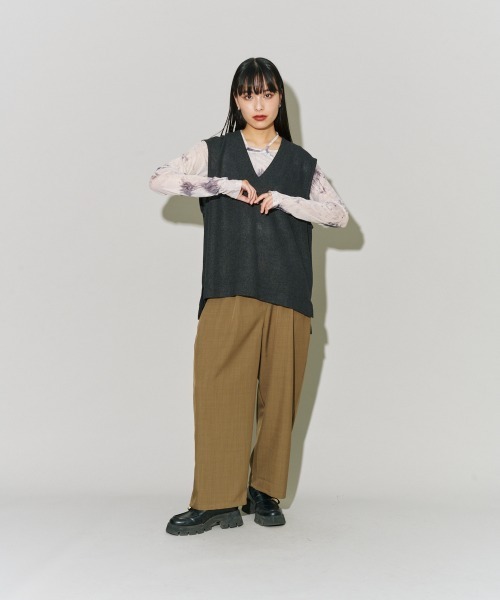 terrace(テラス)の「プリントチュールトップ(Tシャツ/カットソー・レディース・ブラック系その他/ホワイト系その他2/ホワイト系その他・MEDIUM)」の8枚目の写真