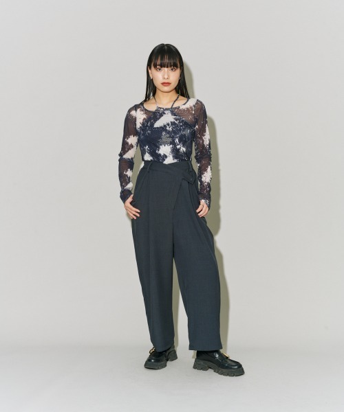 terrace(テラス)の「プリントチュールトップ(Tシャツ/カットソー・レディース・ブラック系その他/ホワイト系その他2/ホワイト系その他・MEDIUM)」の15枚目の写真