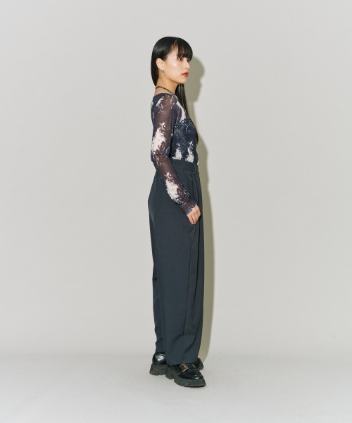 terrace(テラス)の「プリントチュールトップ(Tシャツ/カットソー・レディース・ブラック系その他/ホワイト系その他2/ホワイト系その他・MEDIUM)」の18枚目の写真