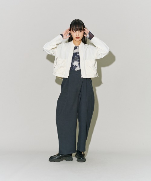 terrace(テラス)の「プリントチュールトップ(Tシャツ/カットソー・レディース・ブラック系その他/ホワイト系その他2/ホワイト系その他・MEDIUM)」の19枚目の写真