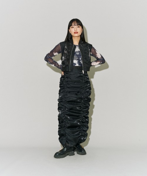 terrace(テラス)の「プリントチュールトップ(Tシャツ/カットソー・レディース・ブラック系その他/ホワイト系その他2/ホワイト系その他・MEDIUM)」の20枚目の写真