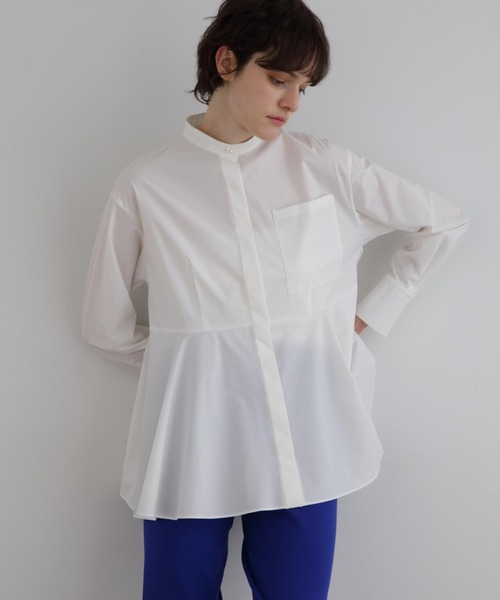 【LE PHIL】24FW極美品 SOLOTEXペプラムブラウス ホワイト F ◇SOLOTEXペプラムブラウス(シャツ/ブラウス)|LE PHIL