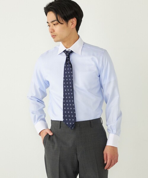 SHIPS Colors:イージーケア ドビー クレリック ワイドカラー シャツ