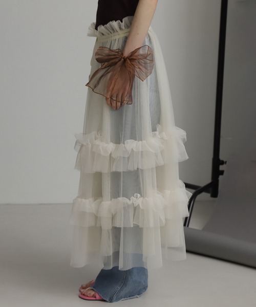 ROSE BUDラップチュールフリルスカート ROSE BUD（ローズバッド）の「ラップチュールフリルスカート
