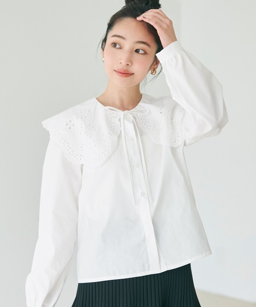 coca(coca)(コカ)の「ビックカラーブラウス(シャツ/ブラウス・レディース・ホワイト・M/L)」の3枚目の写真