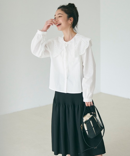 coca(coca)(コカ)の「ビックカラーブラウス(シャツ/ブラウス・レディース・ホワイト・M/L)」の4枚目の写真