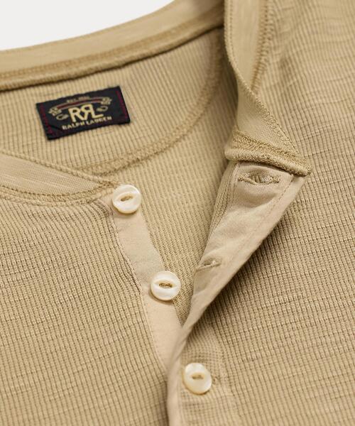 【RRL】ガーメントダイドワッフルニットヘンリーネックシャツ ガーメントダイド ワッフルニット ヘンリーネック シャツ