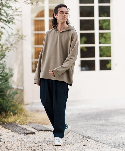 mpa3724-キーネックサイドスリットプルパーカー（パーカー）｜CAMBIO