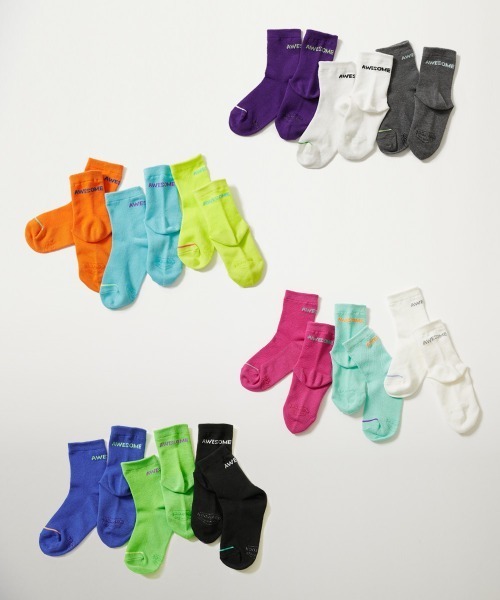 devirock（デビロック）の「3足セット ネオンカラー メッシュ ショート丈ソックス（ソックス/靴下・キッズ・その他1/その他2/その他3/その他4・S/M/L）」の9枚目の写真