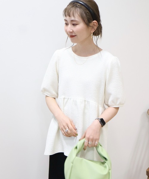 AMERICAN HOLIC（アメリカンホリック）の「フクレジャガードペプラムプルオーバー（その他トップス・レディース・ブラック/アイボリー・L/M）」の12枚目の写真