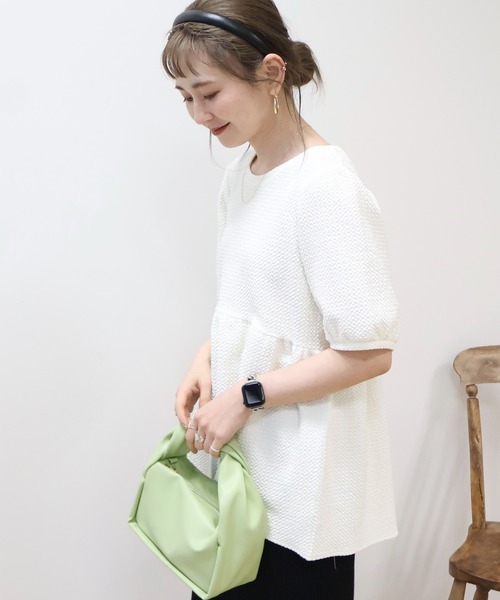 AMERICAN HOLIC（アメリカンホリック）の「フクレジャガードペプラムプルオーバー（その他トップス・レディース・ブラック/アイボリー・L/M）」の13枚目の写真