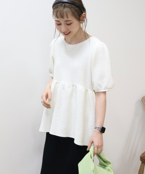 AMERICAN HOLIC（アメリカンホリック）の「フクレジャガードペプラムプルオーバー（その他トップス・レディース・ブラック/アイボリー・L/M）」の18枚目の写真