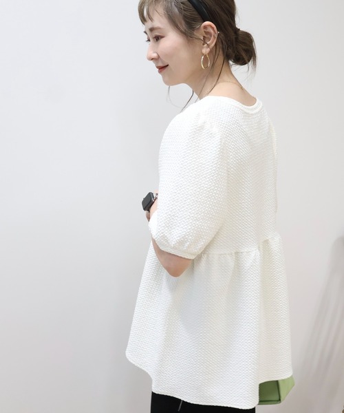 セール】フクレジャガードペプラムプルオーバー（その他トップス