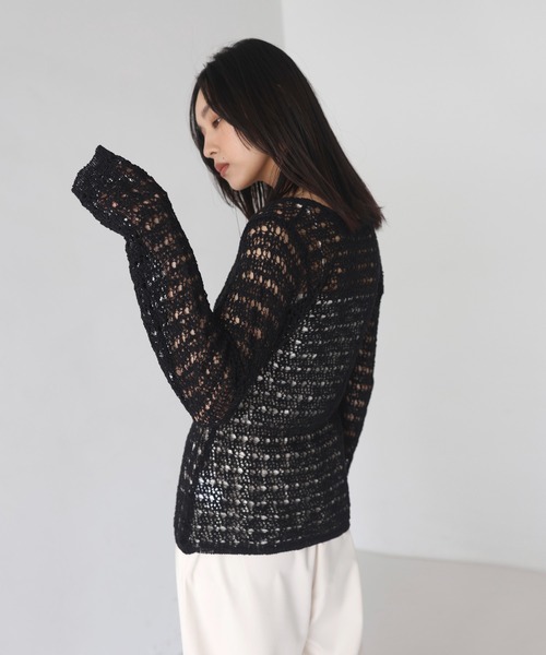 hellam（へラム）の「前後2way メッシュチュニックカーデ（カーディガン/ボレロ・レディース・アイボリー/ベージュ/ブラック/カーキ・FREE）」の18枚目の写真