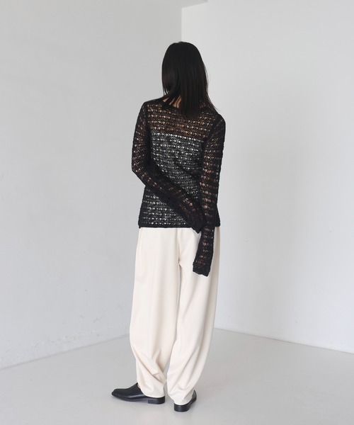 hellam（へラム）の「前後2way メッシュチュニックカーデ（カーディガン/ボレロ・レディース・アイボリー/ベージュ/ブラック/カーキ・FREE）」の20枚目の写真