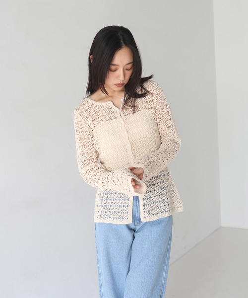 mocha2点ランダムメッシュショートボレロ黒白 mocha2点ランダム