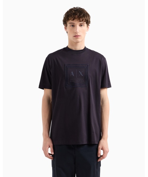 ARMANI EXCHANGE(アルマーニエクスチェンジ)の「【A|X アルマーニ エクスチェンジ】AXロゴ 半袖クルーネックTシャツ/REGULAR(Tシャツ/カットソー・メンズ・ダークネイビー/ホワイト/ベージュ・MEDIUM/LARGE/X-LARGE/X-SMALL/SMALL/XX-LARGE)」の3枚目の写真