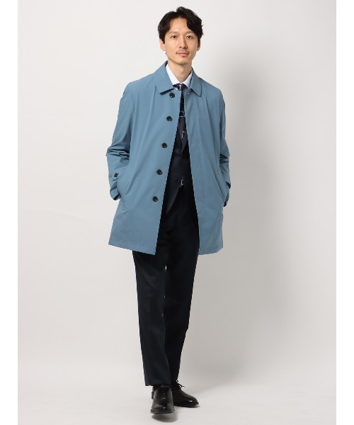 最高コート ステンカラーコート 撥水 防シワ 軽量 ポリエステル 無地