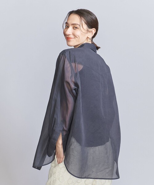 BEAUTY&YOUTH UNITED ARROWS（ビューティーアンドユースユナイテッドアローズ）の「コットンシアー ウエスタンシャツ（シャツ/ブラウス・レディース・オフホワイト/ダークグレー/ライトピンク・FREE）」の5枚目の写真