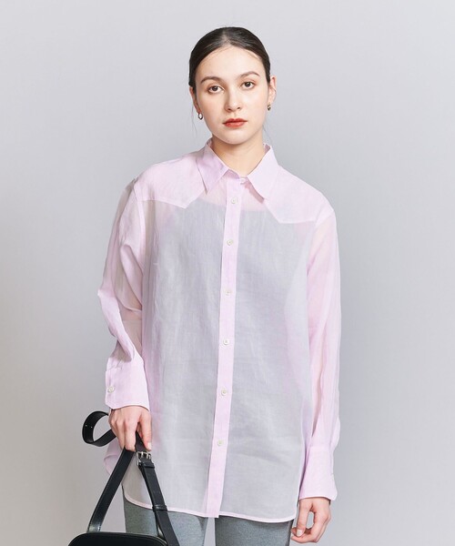 BEAUTY&YOUTH UNITED ARROWS（ビューティーアンドユースユナイテッドアローズ）の「コットンシアー ウエスタンシャツ（シャツ/ブラウス・レディース・オフホワイト/ダークグレー/ライトピンク・FREE）」の11枚目の写真