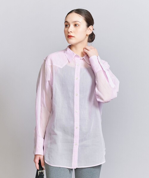 BEAUTY&amp;YOUTH united arrows シアーシャツ BEAUTY&YOUTH UNITED ARROWS｜ポリエステル ドット シアー ブラウス