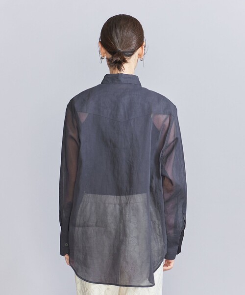 BEAUTY&YOUTH UNITED ARROWS（ビューティーアンドユースユナイテッドアローズ）の「コットンシアー ウエスタンシャツ（シャツ/ブラウス・レディース・オフホワイト/ダークグレー/ライトピンク・FREE）」の16枚目の写真