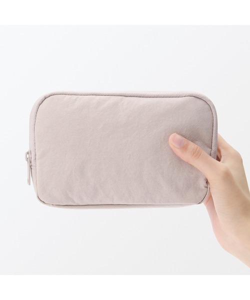 無印良品(ムジルシリョウヒン)の「リンクルナイロン 大きく開くポーチ L 約18×11.5×7cm(ポーチ・レディース・ダークグレー/ピンク/グレー・FREE)」の20枚目の写真
